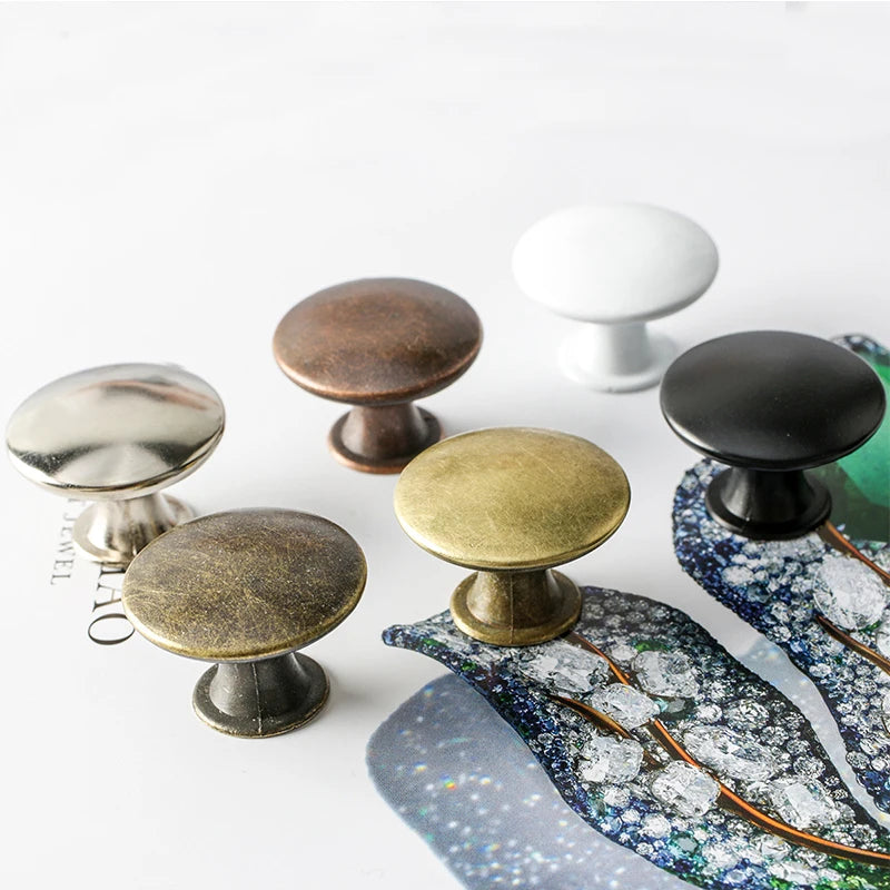 1 pc Round Cabinet Knobs Mini Knob Cabinet Handles Metal Drawer Hand Pulls Kitchen Cabinet Door Wardrobe Handles Hardware