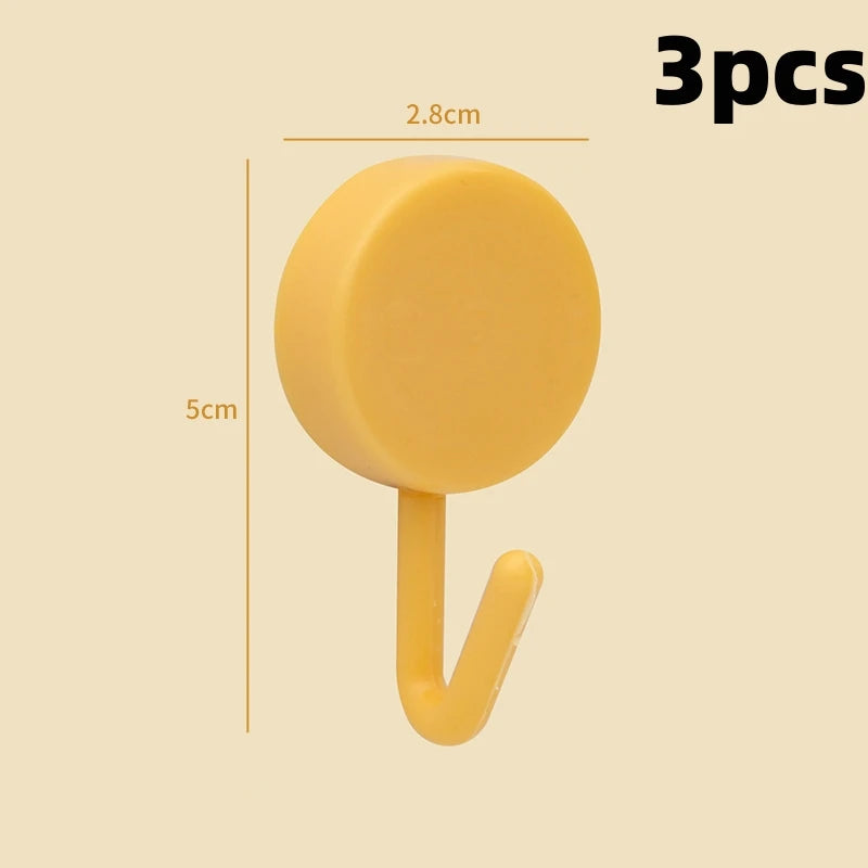 Self Adhesive Wall Hook Strong Without Drilling Coat Bag Bathroom Door Kitchen Towel Hanger Hooks Home Storage Accessories