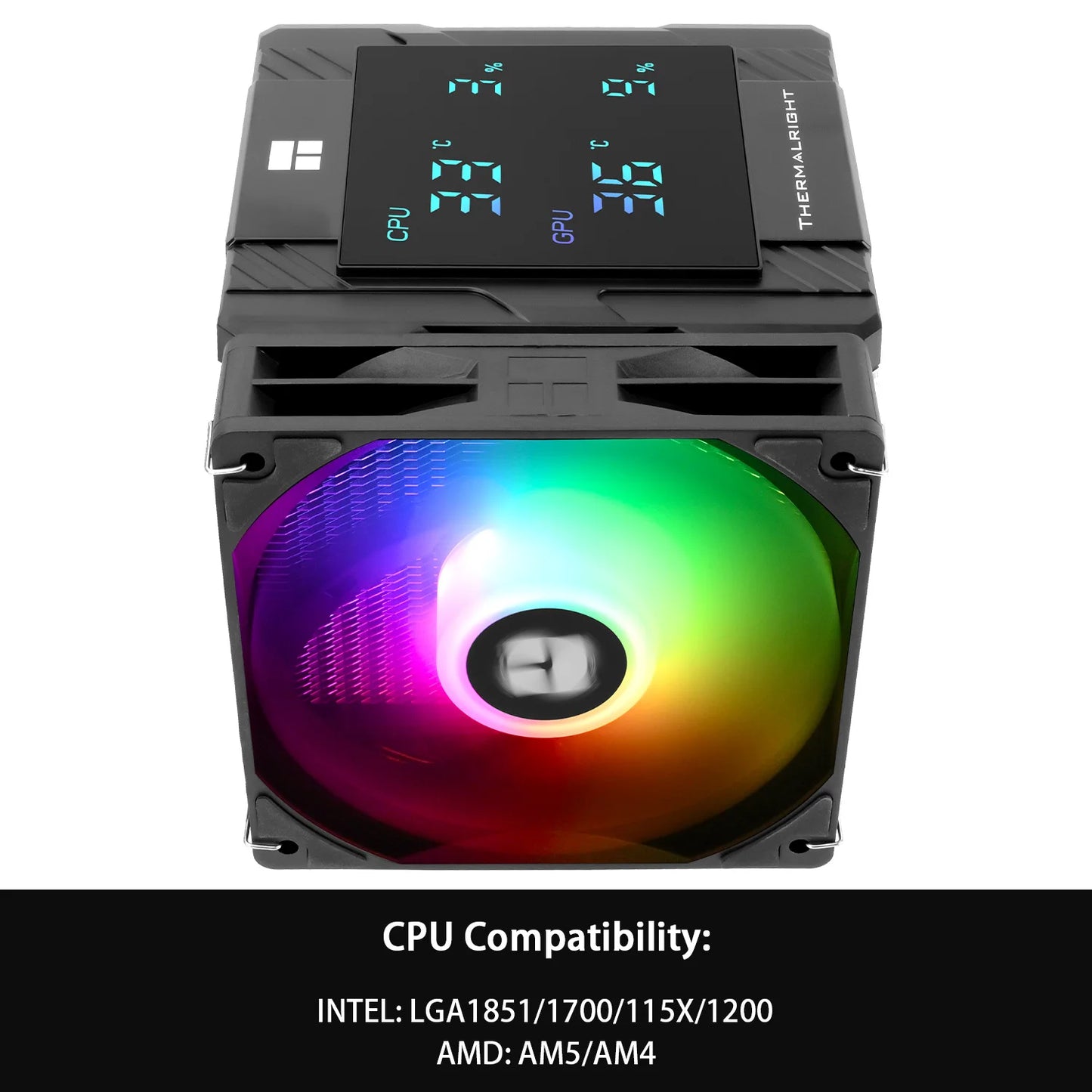 Thermalright Peerless Assassin 120 ARGB Digital Black CPU Air Cooler Supports LGA1851/1700/115X/1200/ AMD AM4/AM5