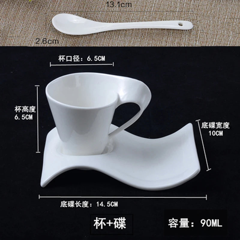 Espresso Coffee Cup European Ceramic Mug with Spoon and Cup Holder Kitchen Bar Supplies Home Living Room Drinking Utensils