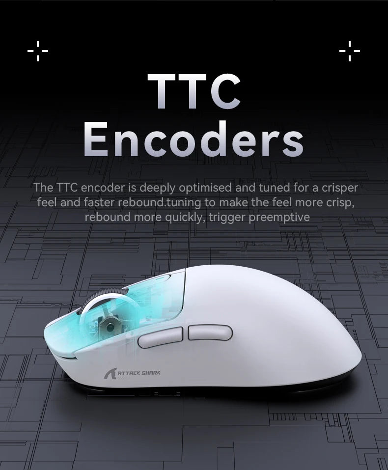 X3 ATTACK SHARK X3Pro Bluetooth Gaming Mouse PAW3395 Sensor TTC Encoder Black Mamba Switch and 1K/4K Hz for Wireless Mouse