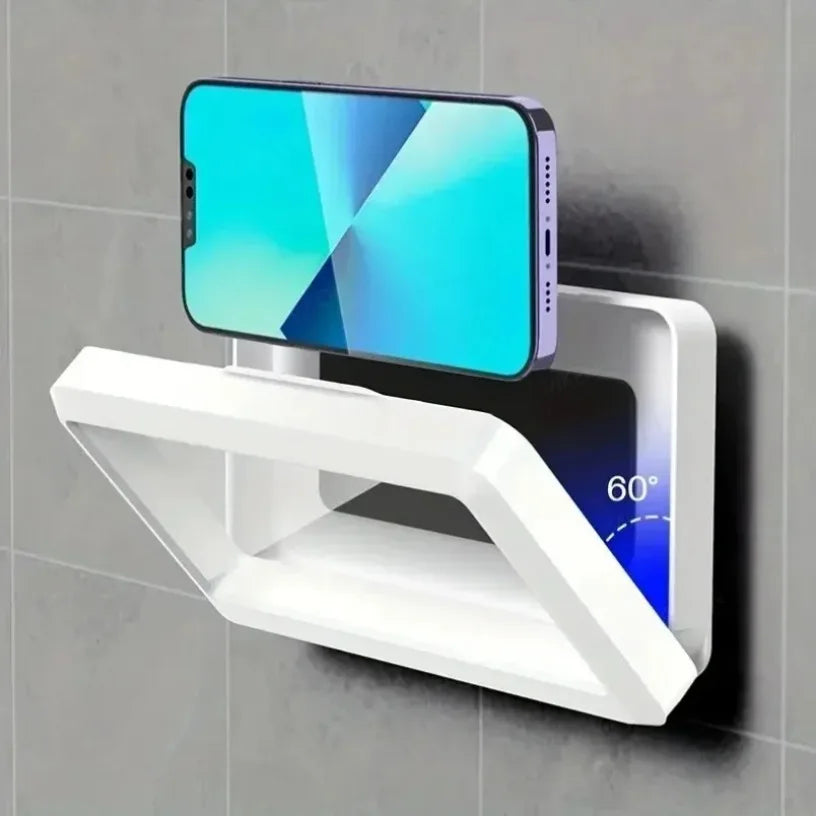 Waterproof Anti-Fog Touch Screen Shower Phone Holder No Drill Wall Mount Bracket Fits 4.7-7 Inch Phones For Bathroom Kitchen Toilet