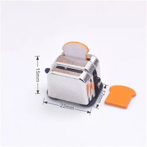 1PC Dollhouse 1/12 Scale Mini Bread Machine With Toast Miniature Dollhouse Kitchen Access Toaster Cute  Home Decoration