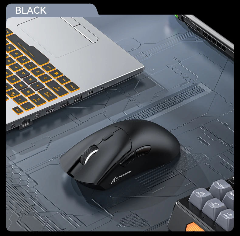 R1 Attack Shark Lightweight Wireless Mouse, 18000dpi,1000Hz PAW3311,Bluetooth Tri-mode Connection, Macro Gaming Mouse @3C1
