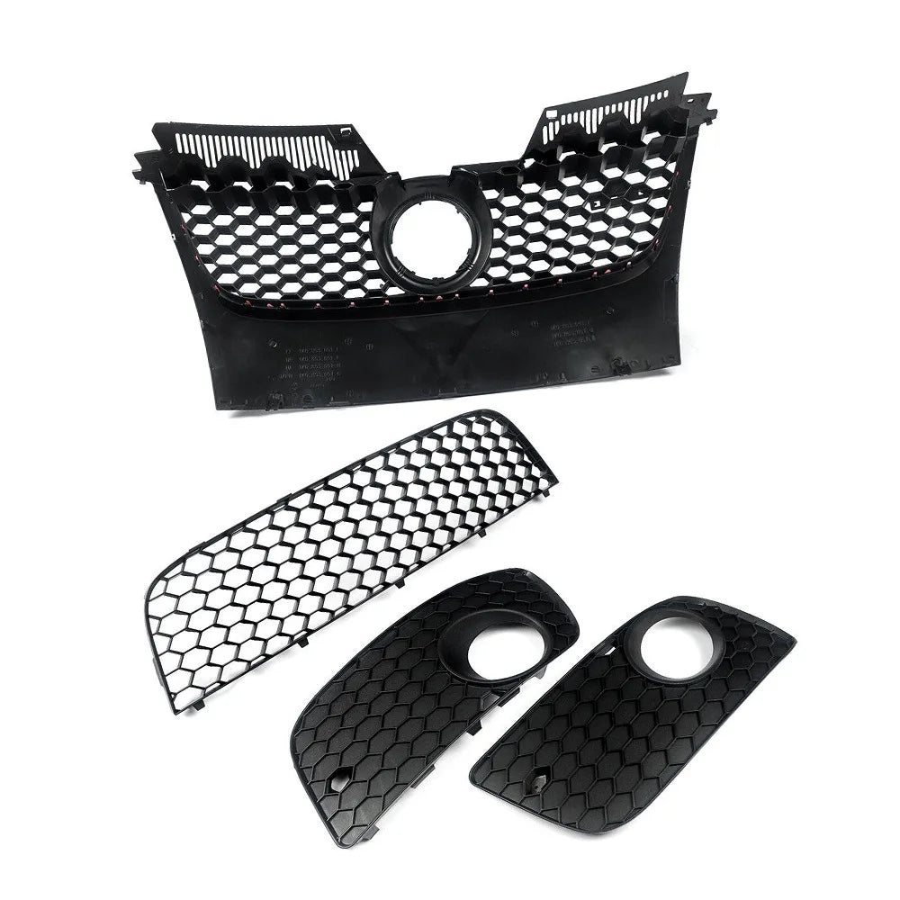 For  VW MK5 2006 2007 2008 2009 Jetta GLI GTI Front Bumper Grille Honeycomb Style Grille Set of 4 Center Grill BodyKits Autopart
