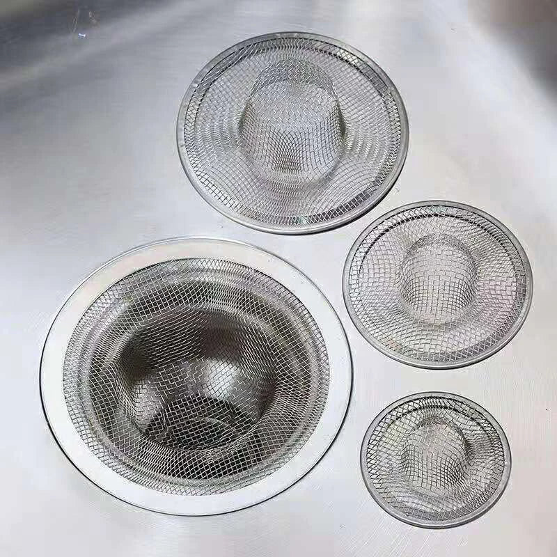 Stainless Steel Bathroom Drain Filter Net Screening Sink Drain Strainer Shower Hair Catchers Stoppers Kitchen Accessories