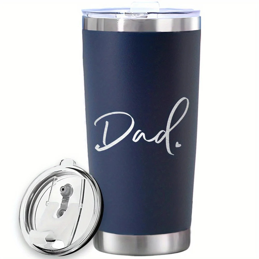 20oz Dad thermos water bottle, Stainless Steel Tumbler Large Capacity water thermal bottle Travel Coffee Mug, Father's Day Gifts