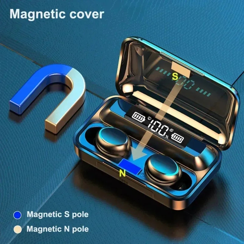New F9 Bluetooth Headphones 9D Stereo High Bass Sport Earphones Handfree Touch Control Tws Wireless Earbuds Headset