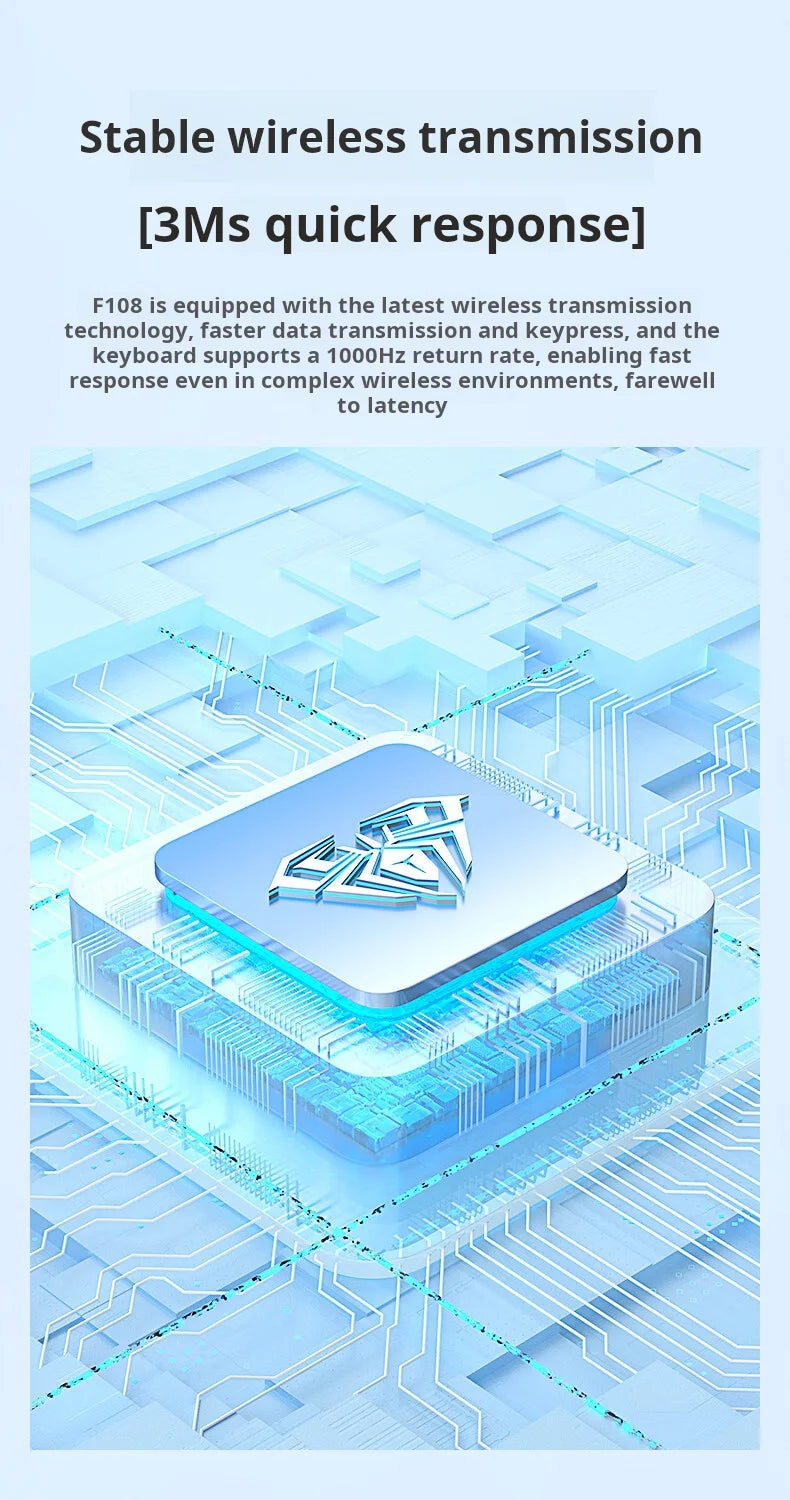 AULA F108Pro/F108 Wireless Bluetooth tri-mode connection, multi-functional display, Gasket structure, RGB lighting effects