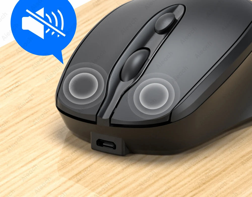 Portable Wireless Bluetooth Mouse Compact Ergonomic 2.4G USB Noiseless 1600DPI 500mAh Rechargeable for PC Tablet Laptop MacBook
