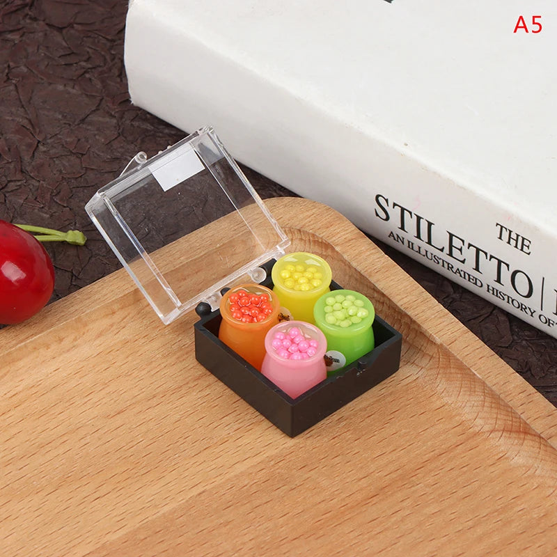 1/12 Dollhouse Miniature Accessories Mini Metal Cooking Pot with Food Simulation Kitchen Kitchenware Model Toy Doll House Decor