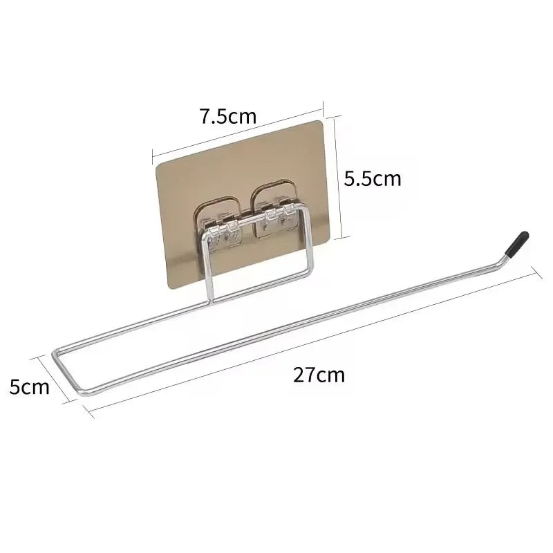 Kitchen Paper Towel Holder Adhesive Toilet Paper Rack Towel Hanger Tissue Dispenser Roll Napkin Cabinet Storage Accessories