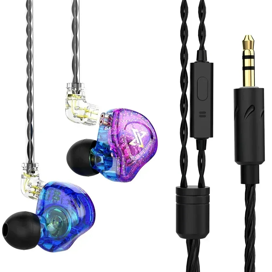 Original QKZ AK6 In Ear Earphone 6 Dynamic Driver Unit Headphone With Mic Stereo Sports HIFI Subwoofer Headset Monitor Earbuds