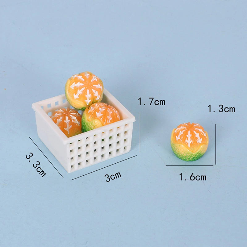 Dollhouse Simulation Fake Fruit Model Orange Kit Doll House Miniature Kitchen Food Festival Party Decoration Pretend Play Toys