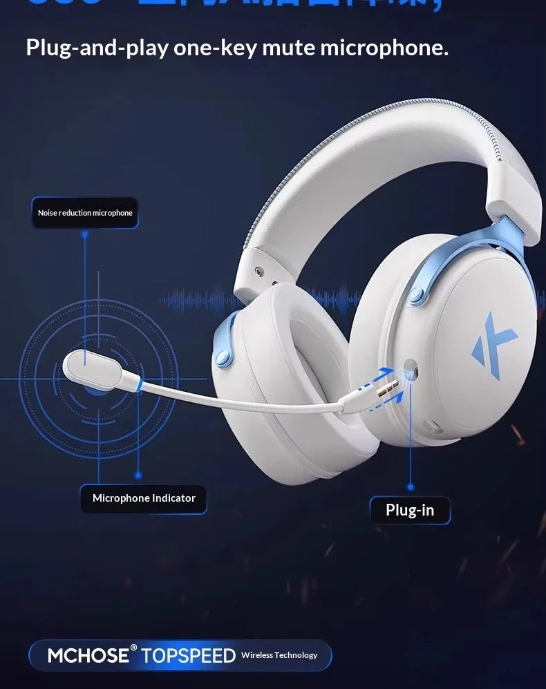 MCHOSE V9 Pro Headset with Microphone Three Mode Bluetooth Wireless Computer PC Gamer Headphones Accessories V9 Pro MCHOSE