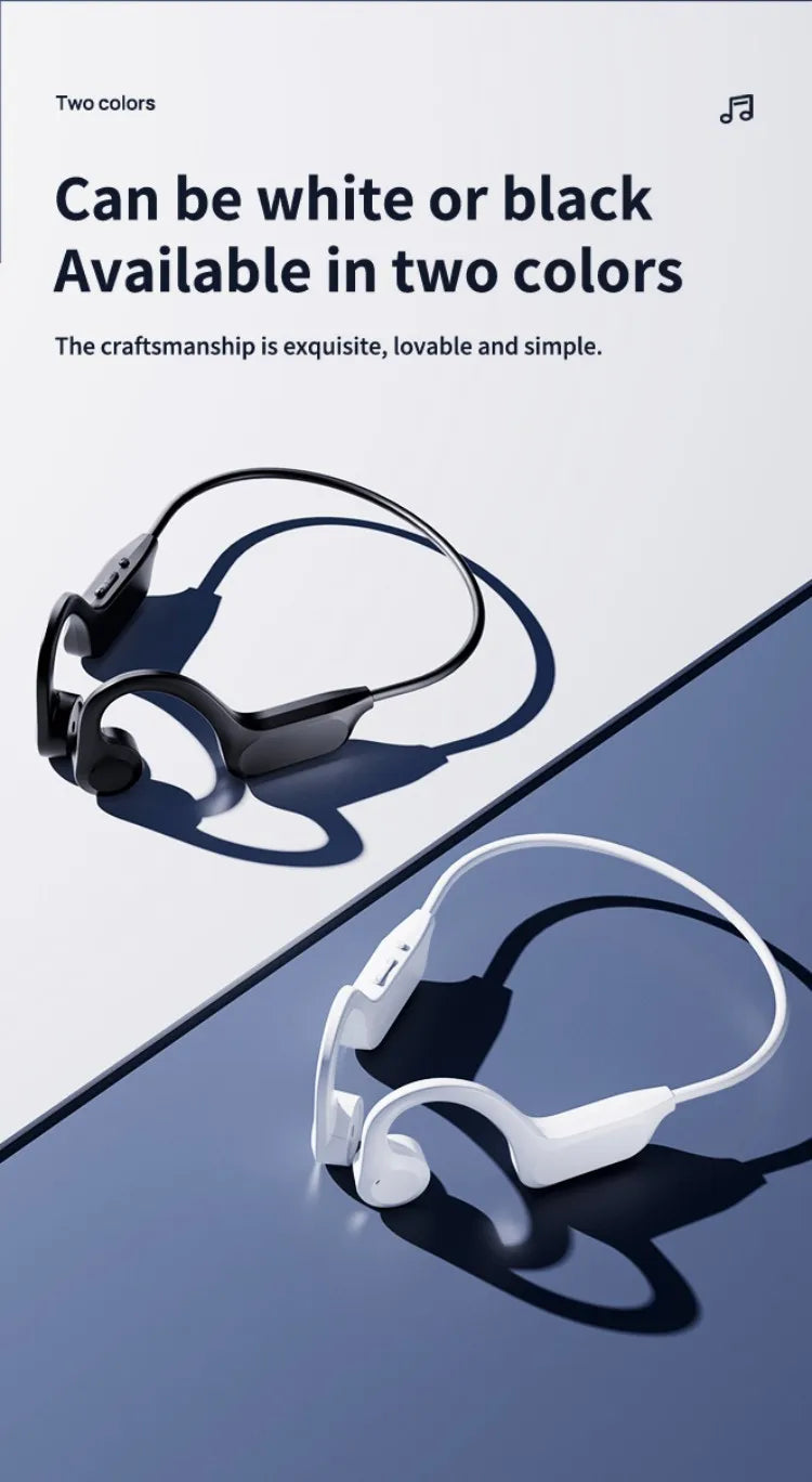 X7 Wireless Bluetooth Earphones, Sports-Style Air-Conducting LED Battery Display, Memory Card Insertion Support