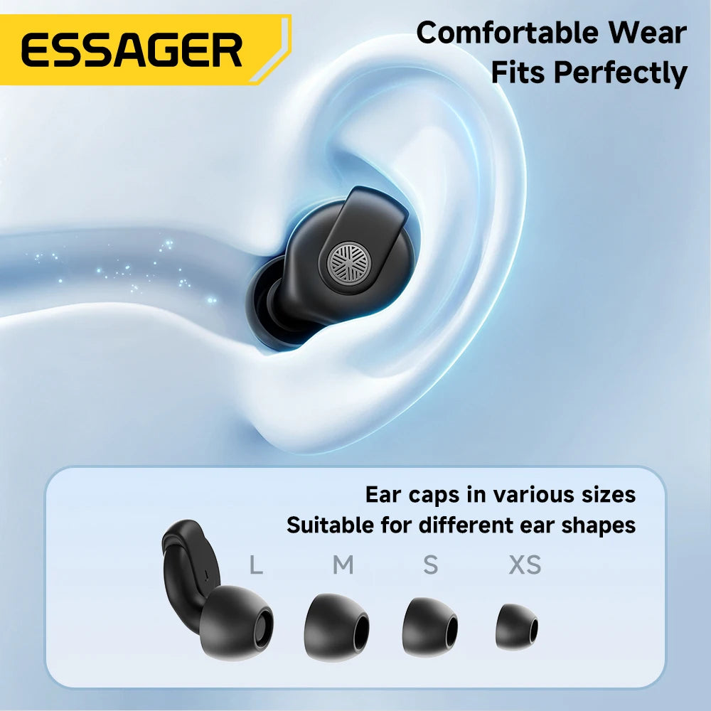 Essager Noise-canceling Sleep Earplugs 45-49dB Anti-Noise Hearing Protection Silicone Soft Earplug for Sleep Work Study Travel