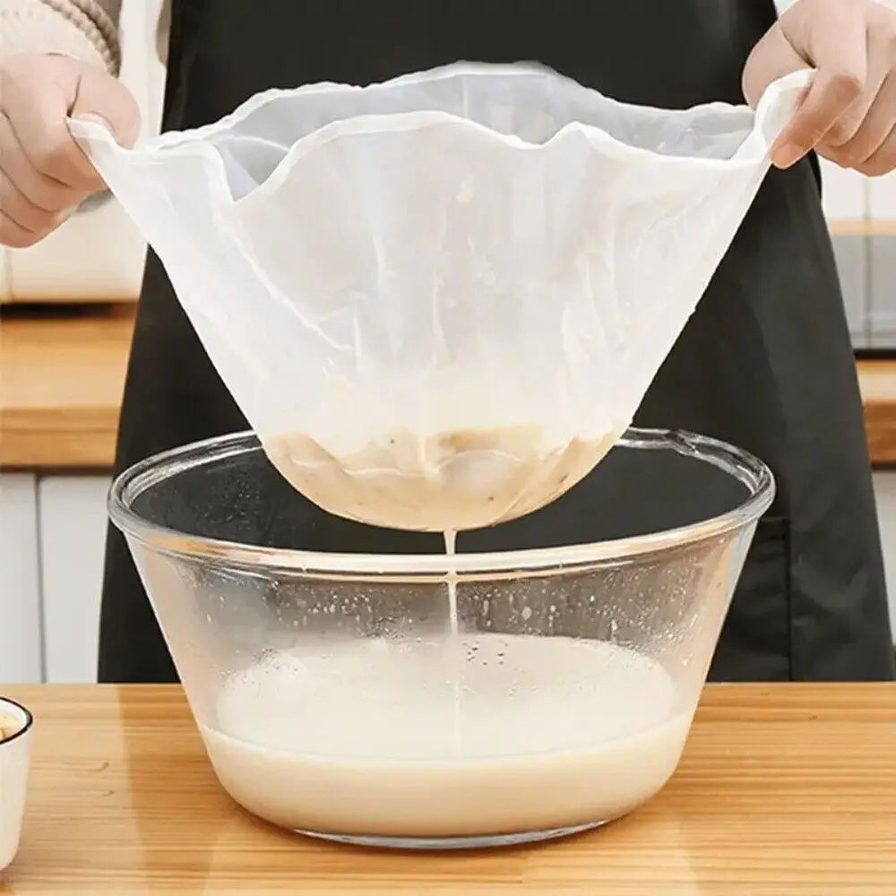 Gauze Soy Milk Filter Bag Home Multifunction Bowl Shape Liquid Filter Oval Kitchen Tools Soy Milk Strainer Kitchen Tools