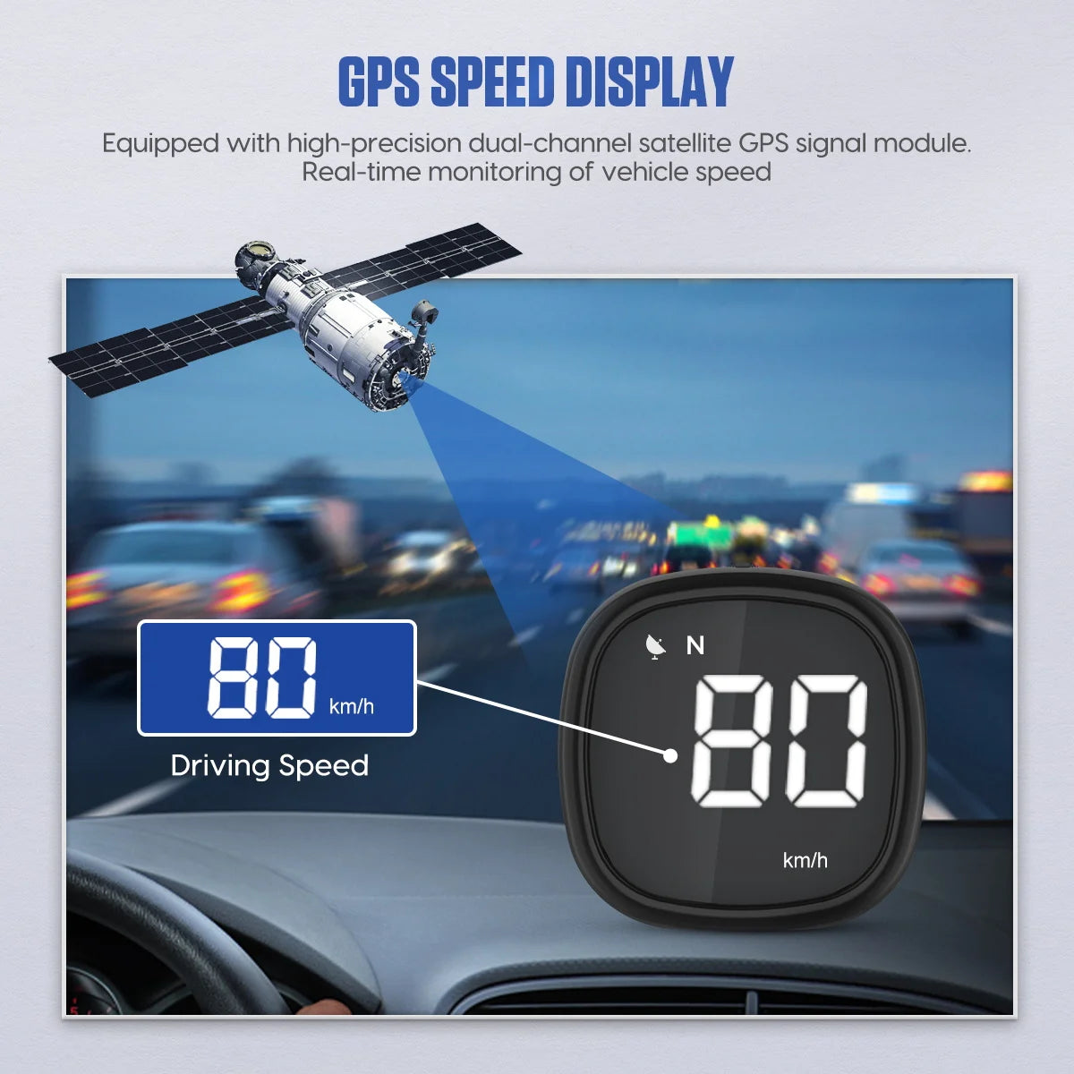 MRCARTOOL M30 Car Mini  GPS Head-Up Display Digital Hud Speedometer Overspeed Alarm Automotive Accessories Compass