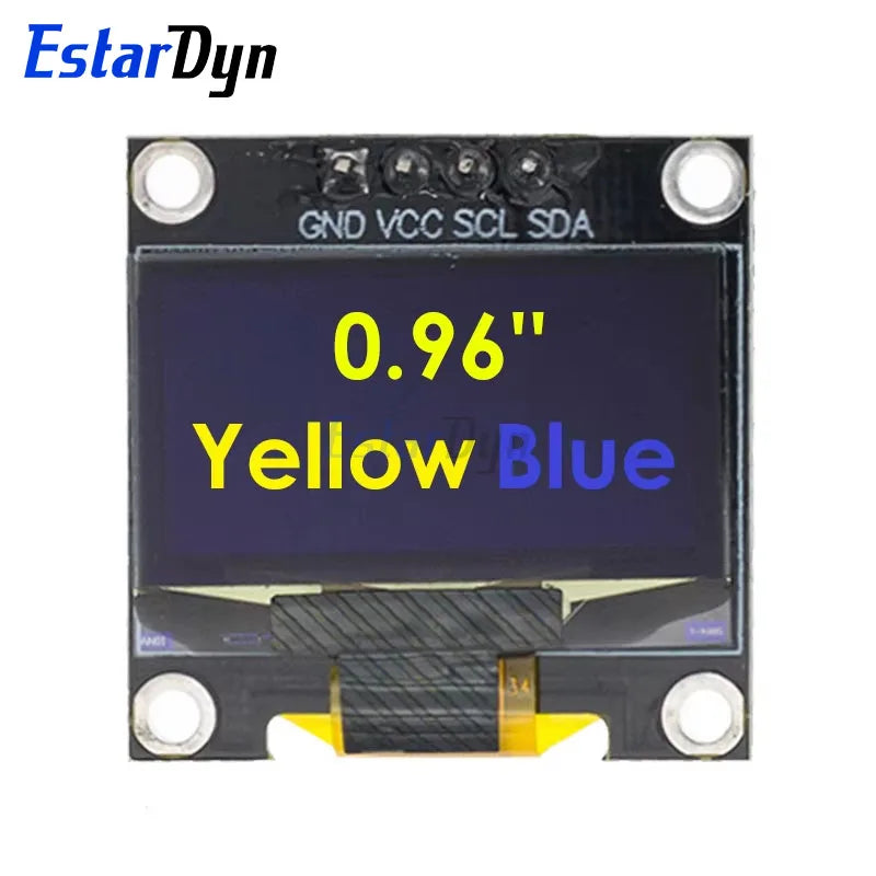 Estardyn DIYUSER 0.96 Inch OLED SSD1306 White/Blue/Yellow 128X64 IIC I2C Serial Display  12864 LCD Screen Board For