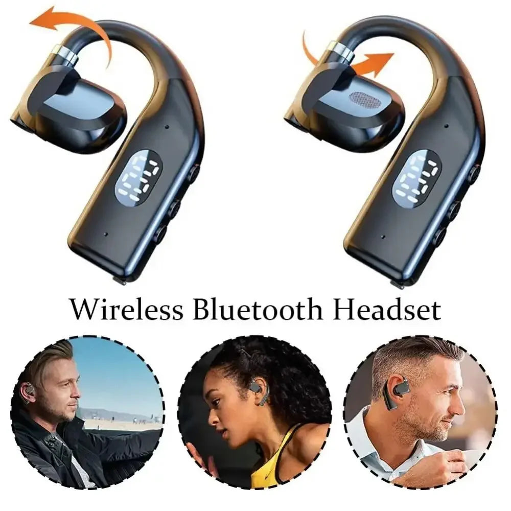 New Bluetooth 5.4 Wireless Bluetooth Headphones Earhook Design With Microphone Gaming Headset Noise Reduction Stereo Sound