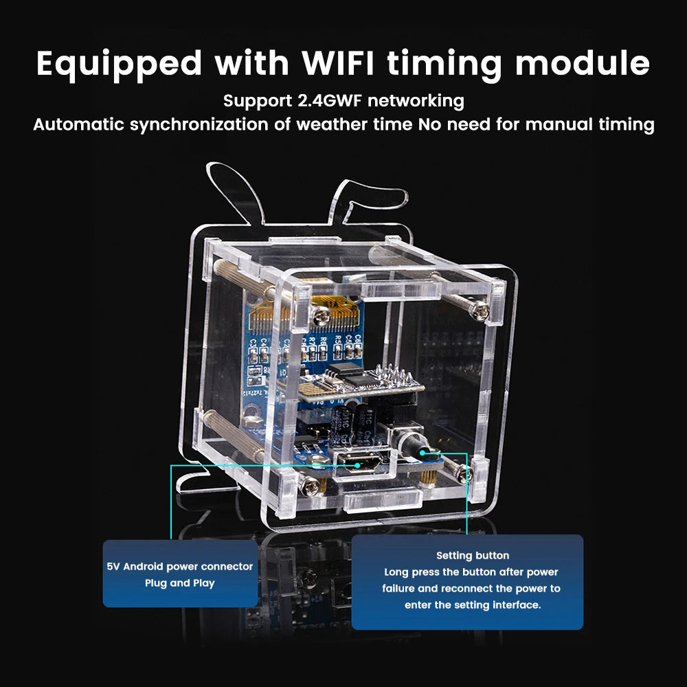 ESP8266 DIY Digital Clock Kit 0.96 Inch Mini Weather Clock WIFI Soldering Practice Electronic Multifunctional Weather Station