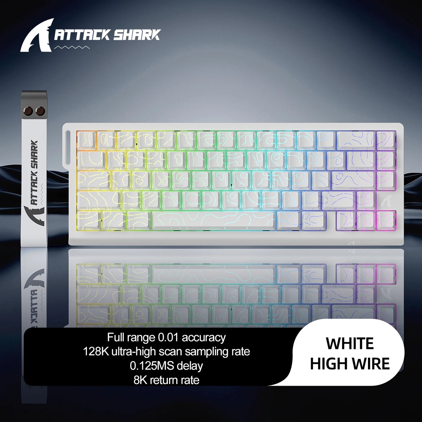 X68HE ATTACK SHARK X68PRO RGB Magnetic Mechanical Keyboard 0.01mm RT Accuracy 128K Rate 0.125ms and 8000Hz for E-sports