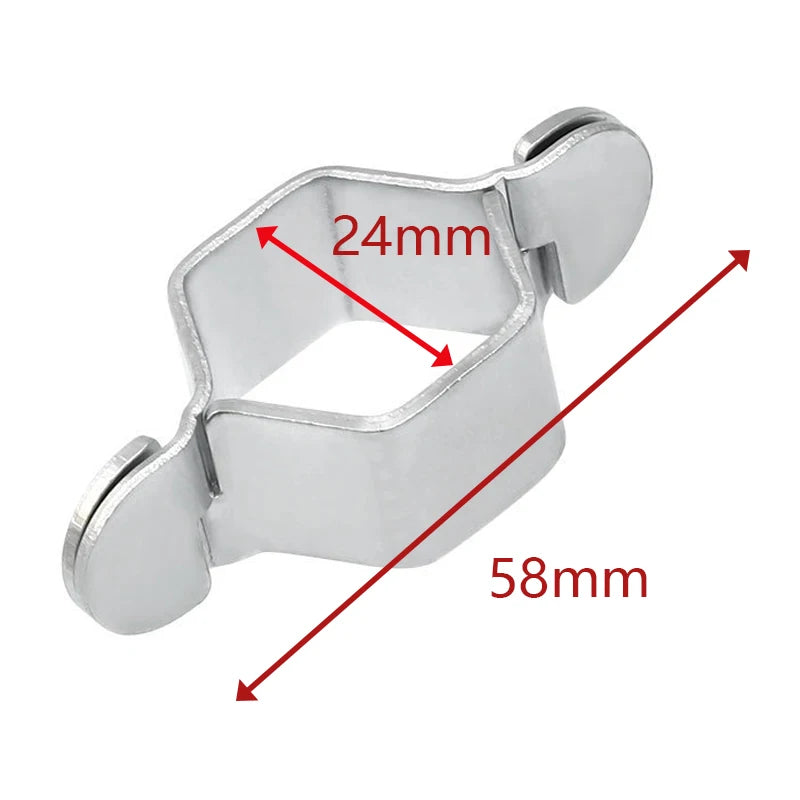 1x Silver Metal Faucet Hexagon Nut Spanner Repair Tool Hexagon Nut Detachable Kitchen Faucet Tap Inlet Hose Spanner Wrench