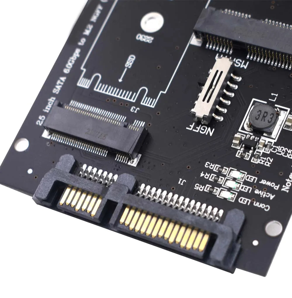 TISHRIC M.2 NGFF Msata SSD To SATA 3.0 2.5 Adapter M2 PCI SSD Converter Riser Card For PC Laptop Add On Card up to 6Gps