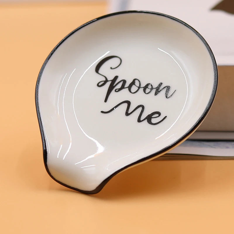 Multipurpose Ceramic Spoon Rest Pad White Spoon Holder Spoon Holder Kitchen Utensils Tableware Spoon Holder Spoon