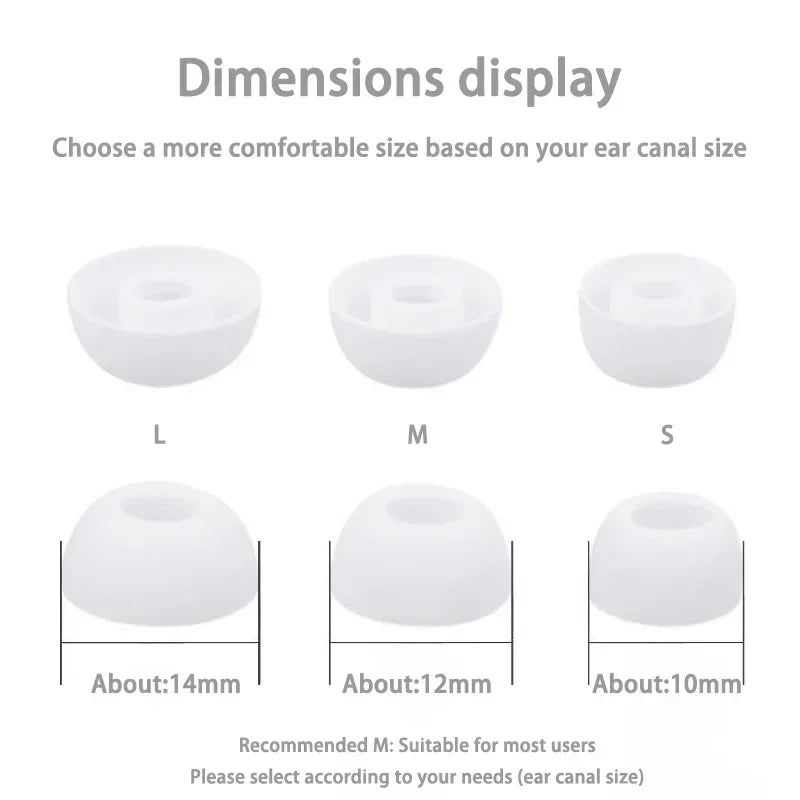 6 Pairs(S/M/L)Soft Silicone Replacement Eartips Earbuds Cushions Ear Pads Covers for In-Ear Headphones Earphones Accessories