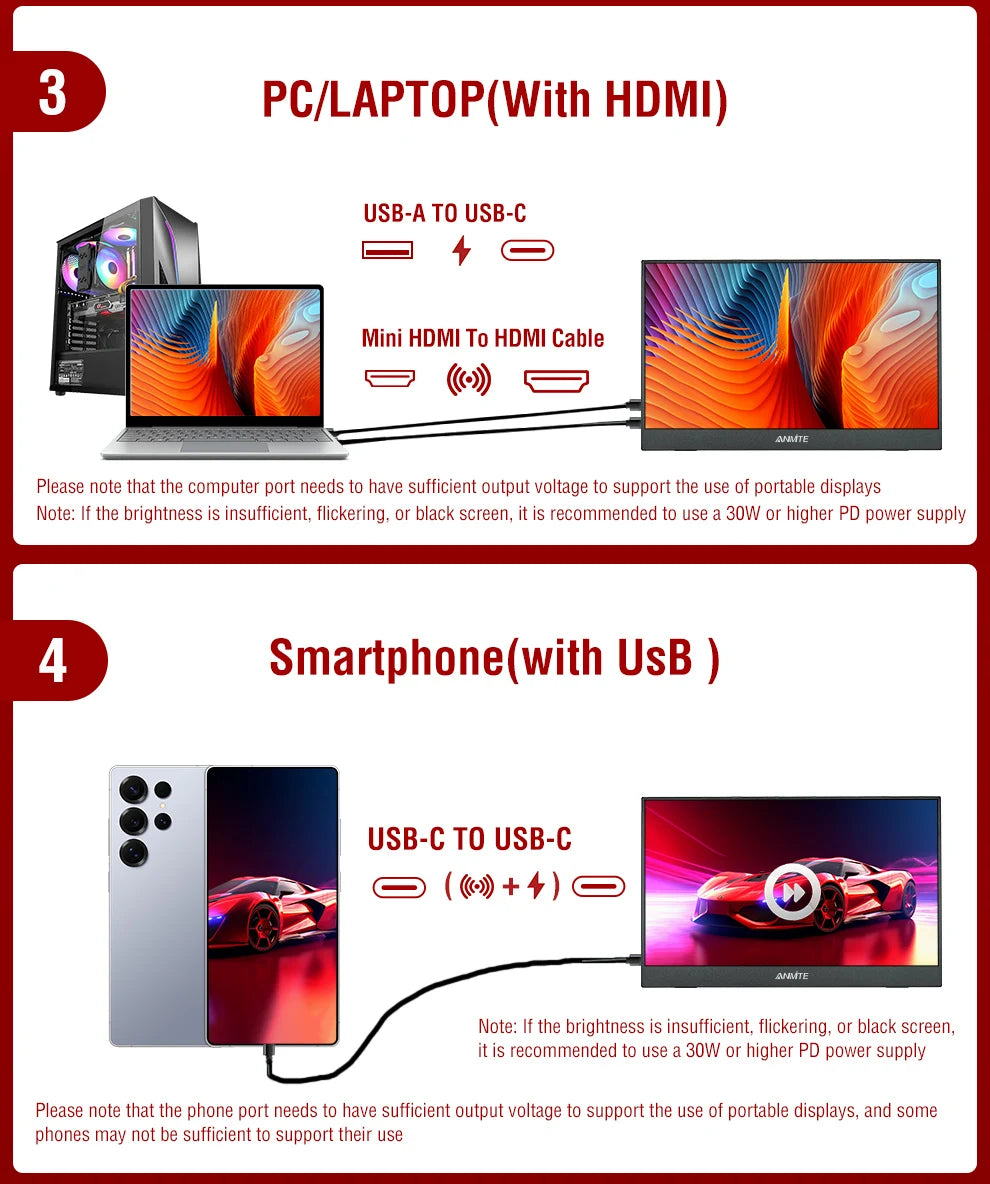 14 Inch Portable Touch Monitor Non-touch Optional 16:10 400cd/m2 Gaming Computer Expand Display For XBox PS4/5 Switch Loptop