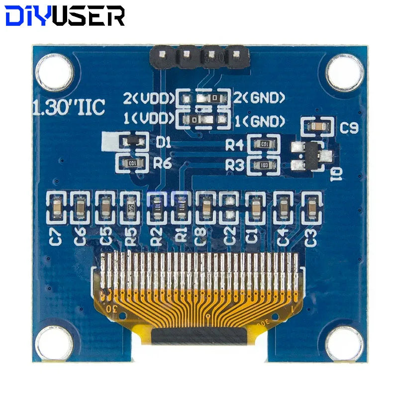 1.3" OLED LCD Display Module SH1106 128X64 IIC I2C SPI White/Blue Color Screen Breakout Board for