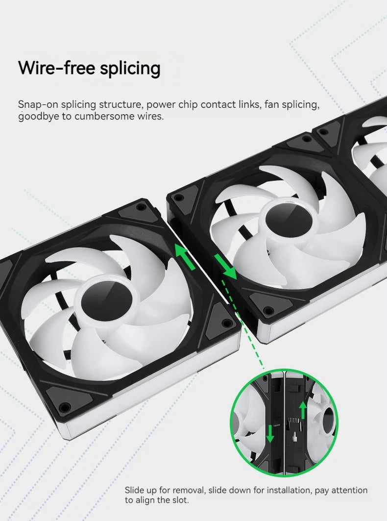 TEUCER JM-1 Computer Case Fan ARGB Mirror Cycle Light Effect 120mm 4Pin PWM PC Cooling Fan Low Noise Water Cooling Ventilador