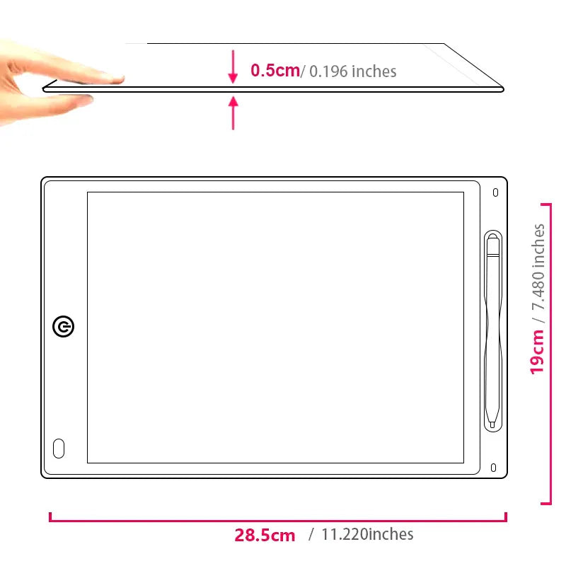 12 Inch Digital Drawing Tablet with LCD Screen Electronic Handwriting Pad for Learning And Creativity Writing Board