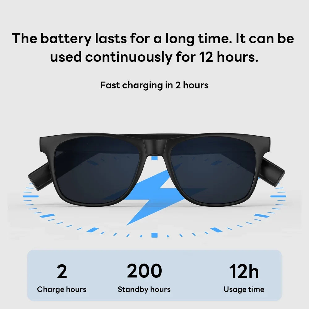 Lenovo AI Smart Wireless Glasses Bluetooth Sunglasses Remote 8K Control Touch Photo Camera Recording Voice Assistant Translator