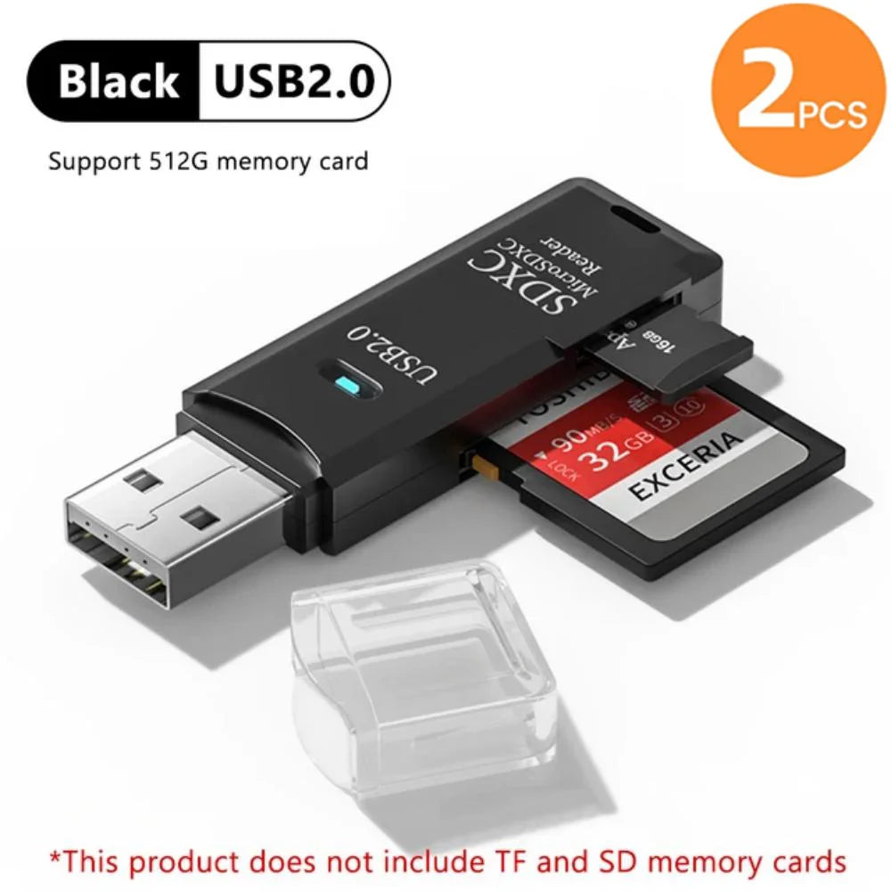 2-in-1 Multi Functional  USB 3.0 Card ReaderMiniSD TFMemoryCardReaderUSBFlashDrive CardreaderAdapter For PCLaptops Accessories