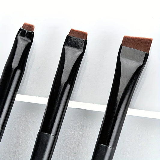 3pcs Makeup Brush Set, Blade Eyeliner Brush Fine Oblique Head Eyebrow Brush Outline Eyeliner Ultra-Thin Eye Shadow Brush Makeup