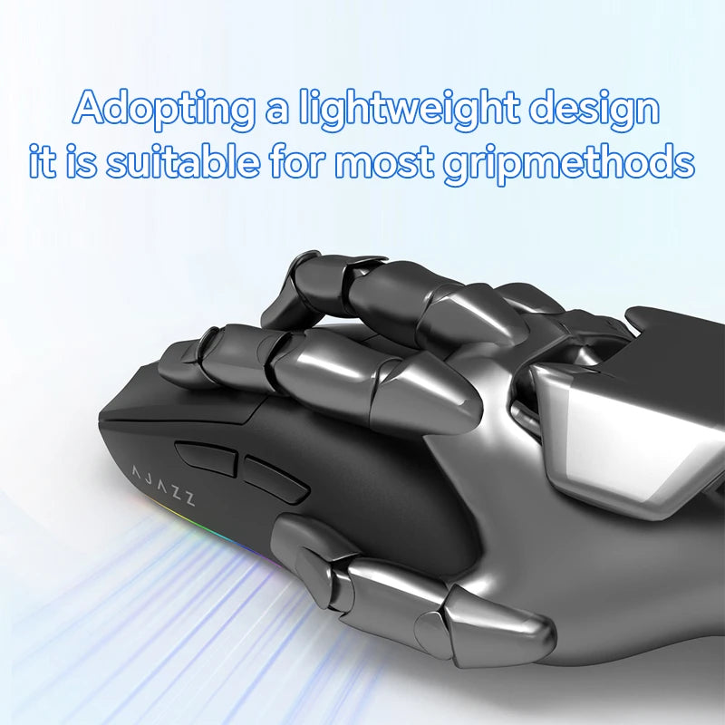 AJAZZ AJ139 V2 MC Three-mode Wired/Bluetooth/2.4G Wireless Gaming Mouse PAW3311 Sensor 500mAh Mouse Suitable for PC Gamers