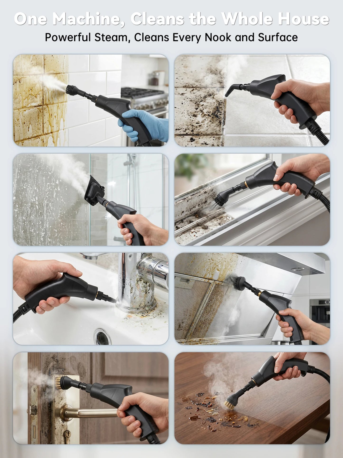 2500W High Temperature Steam Cleaner 110V Portable Handheld Steam Cleaning Machine With Multiple Accessories US Plug