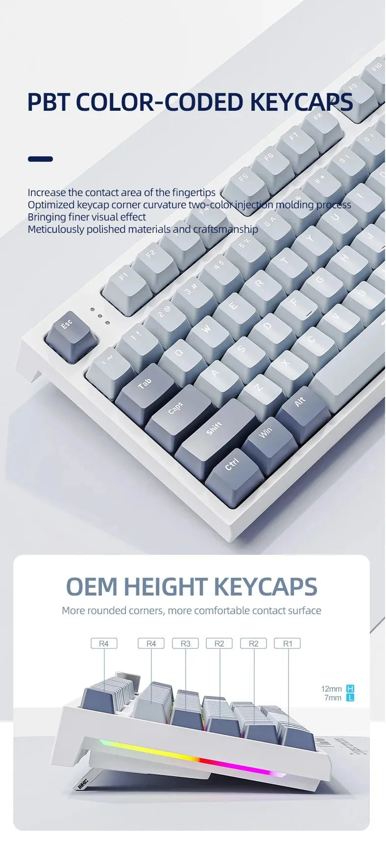 ATTACK SHARK K86 RGB 75% Wireless Gasket Mechanical Keyboard,3-Mode Bluetooth5.0/2.4G/USB-C Hot Swappable Gaming Keyboard