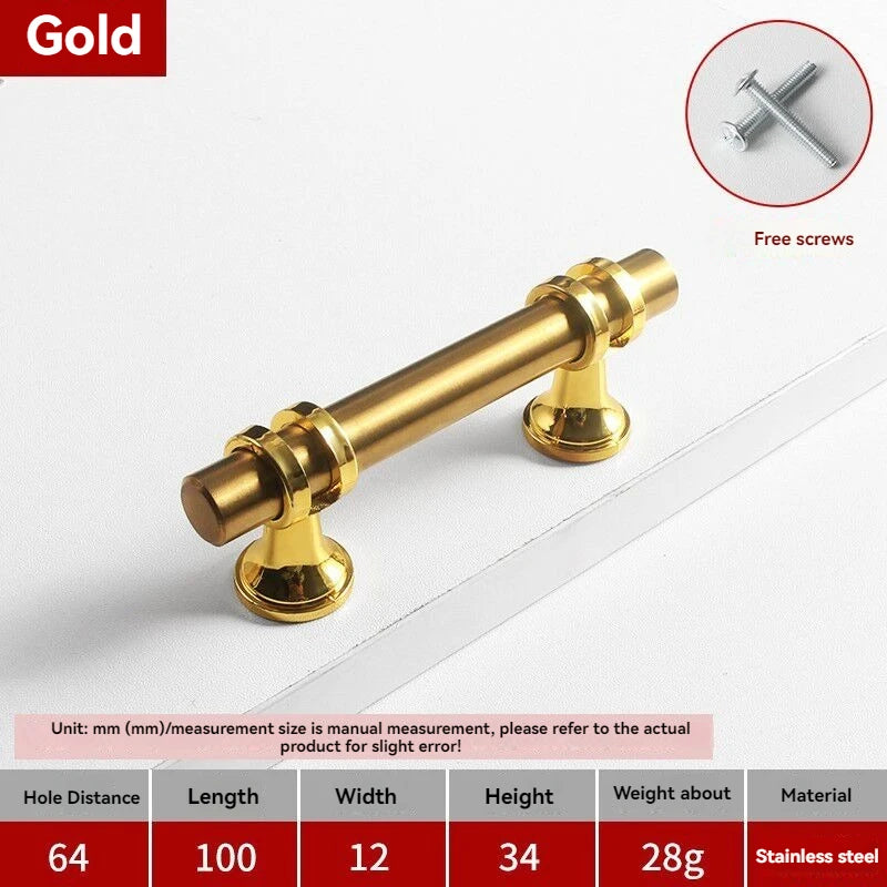 Handles Drawer Cabinet Furniture Kitchen Handles for Cabinet Knob Door Drawer Furniture Kitchen Knob Modern Simple Golden Silver