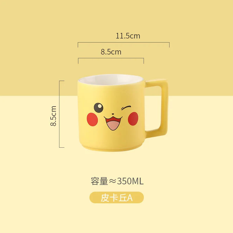 New Cartoon Pokemon Pikachu Mug Breakfast Milk Cup Cute Drink Tableware Ceramic Coffee Cup Gift Dessert Kawaii Drinkware Kitchen