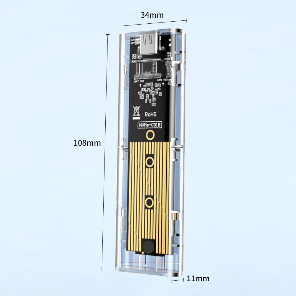 M.2 NGFF/NVME to USB3.0 Mobile Hard Disk Case SATA SSD Type-C 5Gbps Enclosure Adapter