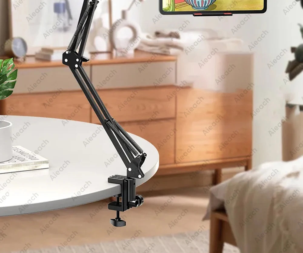 Tablet Holder for Bed with 90cm Metal Arm iPad Stand Tablet Bracket 360° Rotating Bed Phone Mount for 4.5~12.9 inch Phone Tablet