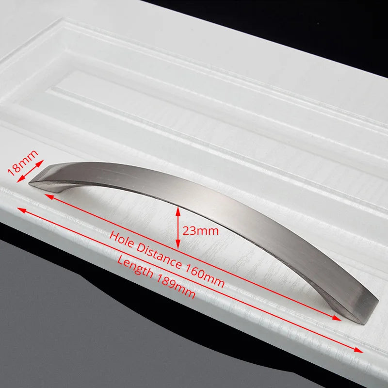 Cabinet Handles Kitchen Door Handles Drawer Knobs Aluminum Alloy Wardrobe Door Handles Brushed Modern Style Hardware