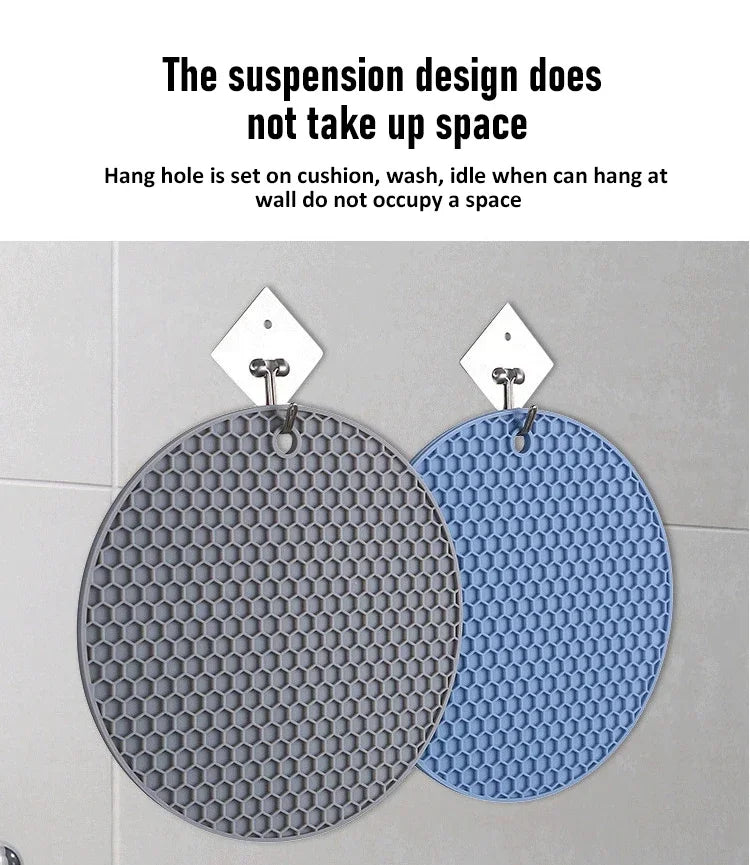Table mat tool multifunctional kitchen silicone tableware mat, round anti slip coffee cup coaster, pot holder