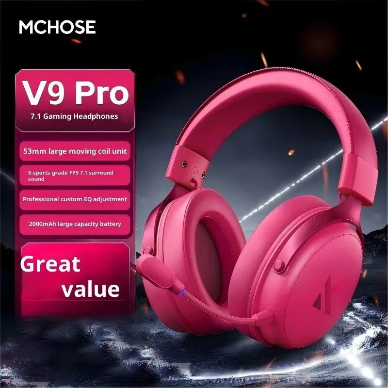 MCHOSE V9 Pro Headset with Microphone Three Mode Bluetooth Wireless Computer PC Gamer Headphones Accessories V9 Pro MCHOSE