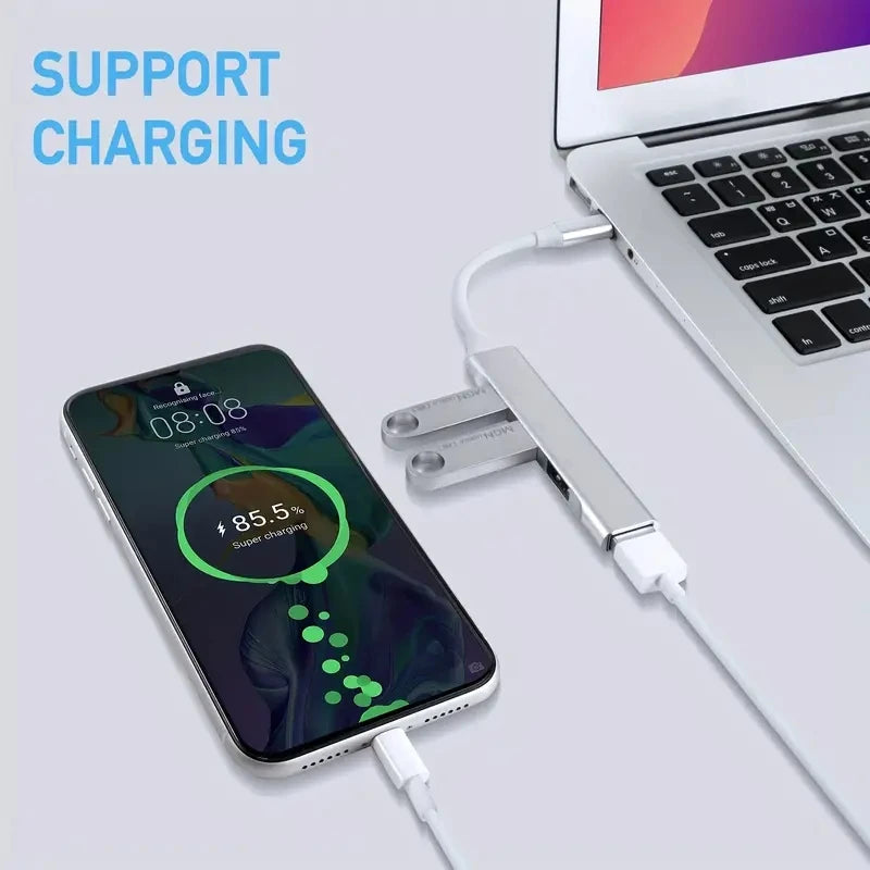 467 USB Dock Multi-Function Wire Divider High Speed Transmission One Drag Four Expanders for Mobile Phone Computer