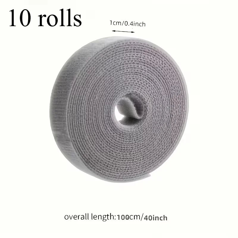 YITAPE 1M Silicone Hook and Loop Cable Organizer Reusable Cord Management Wire Wrap Strapping Tape for PC TV Phone Office Cable